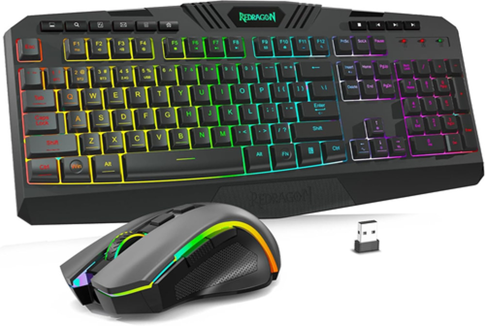 Redragon S101M-KS Gaming Mechanical Keyboard Mouse Wireless Tri-Mode BT 2.4 RGB